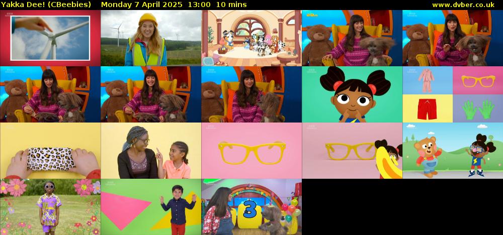 Yakka Dee! (CBeebies) Monday 7 April 2025 13:00 - 13:10