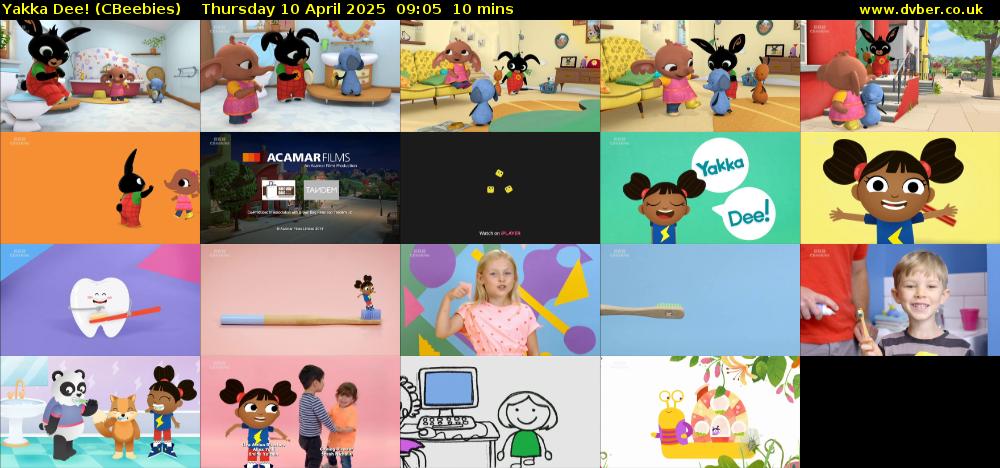 Yakka Dee! (CBeebies) Thursday 10 April 2025 09:05 - 09:15