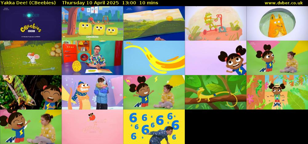Yakka Dee! (CBeebies) Thursday 10 April 2025 13:00 - 13:10