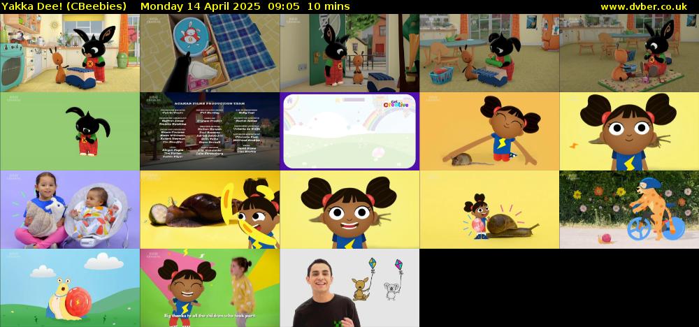 Yakka Dee! (CBeebies) Monday 14 April 2025 09:05 - 09:15