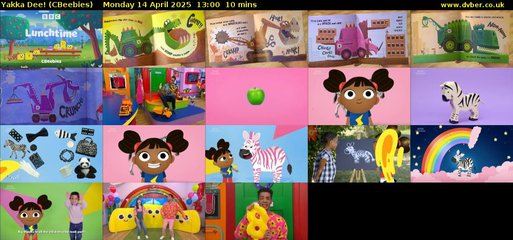 Yakka Dee! (CBeebies) Monday 14 April 2025 13:00 - 13:10