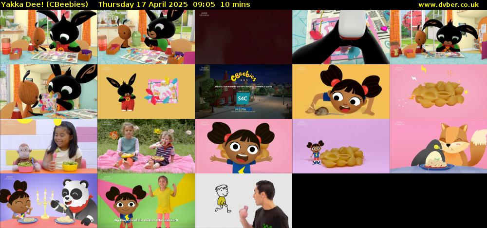 Yakka Dee! (CBeebies) Thursday 17 April 2025 09:05 - 09:15