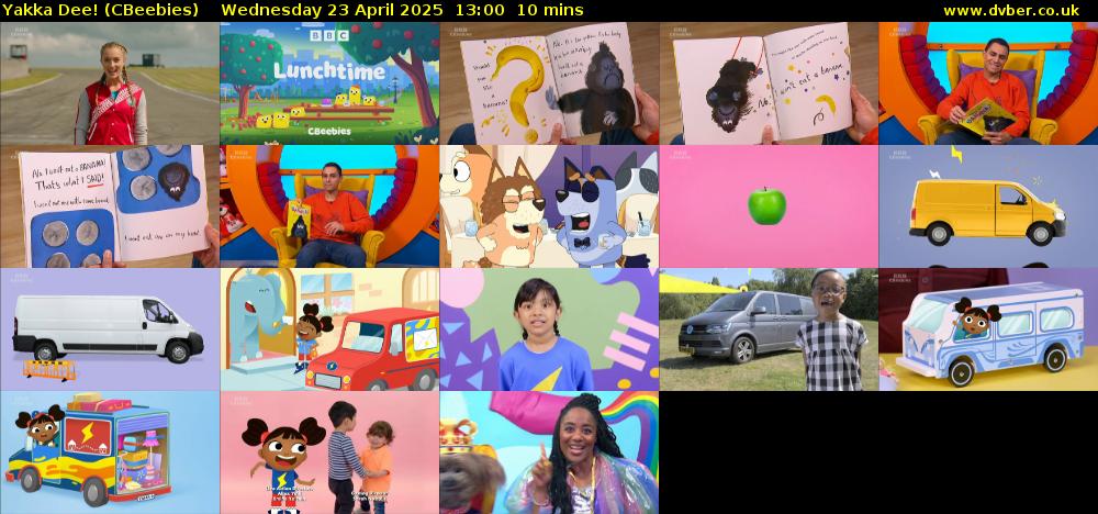 Yakka Dee! (CBeebies) Wednesday 23 April 2025 13:00 - 13:10
