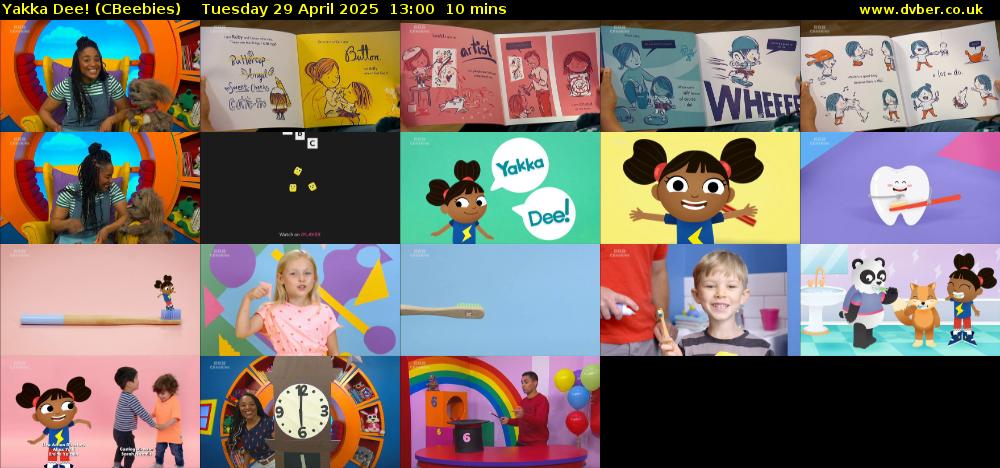 Yakka Dee! (CBeebies) Tuesday 29 April 2025 13:00 - 13:10