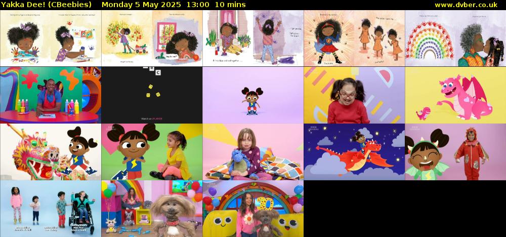 Yakka Dee! (CBeebies) Monday 5 May 2025 13:00 - 13:10
