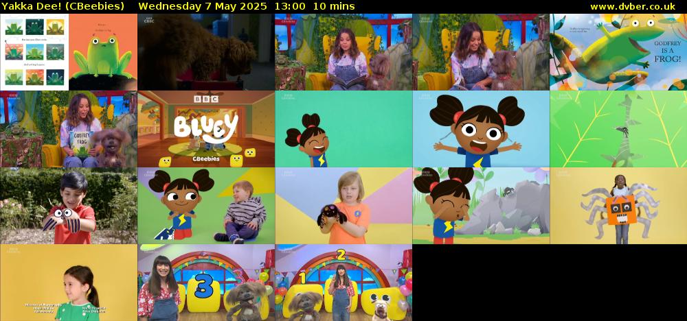 Yakka Dee! (CBeebies) Wednesday 7 May 2025 13:00 - 13:10