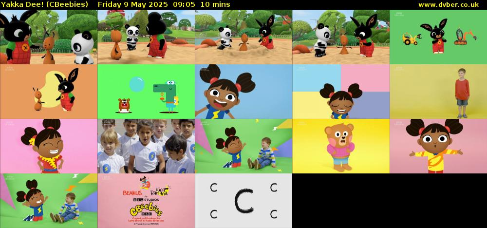 Yakka Dee! (CBeebies) Friday 9 May 2025 09:05 - 09:15