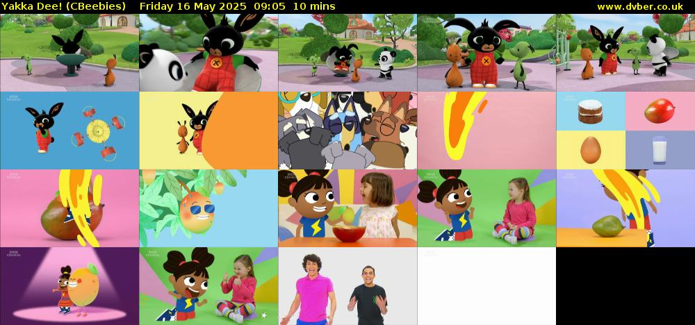 Yakka Dee! (CBeebies) Friday 16 May 2025 09:05 - 09:15