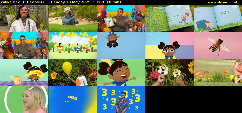 Yakka Dee! (CBeebies) Tuesday 20 May 2025 13:00 - 13:10
