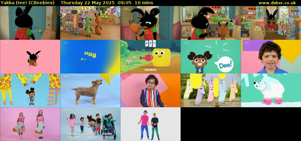Yakka Dee! (CBeebies) Thursday 22 May 2025 09:05 - 09:15