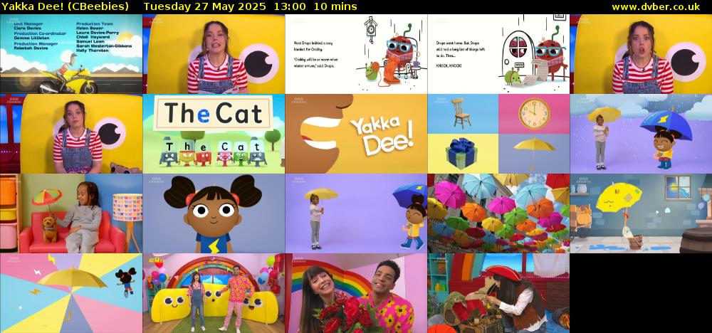Yakka Dee! (CBeebies) Tuesday 27 May 2025 13:00 - 13:10