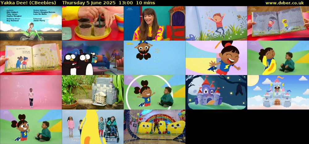 Yakka Dee! (CBeebies) Thursday 5 June 2025 13:00 - 13:10