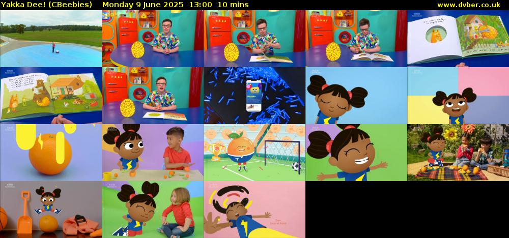 Yakka Dee! (CBeebies) Monday 9 June 2025 13:00 - 13:10