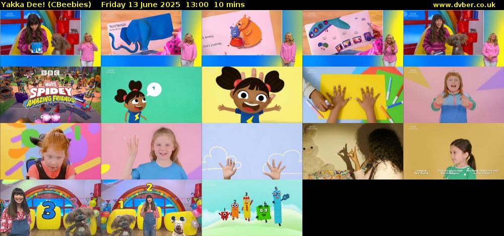 Yakka Dee! (CBeebies) Friday 13 June 2025 13:00 - 13:10