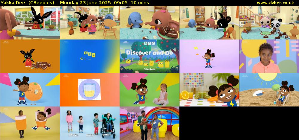 Yakka Dee! (CBeebies) Monday 23 June 2025 09:05 - 09:15