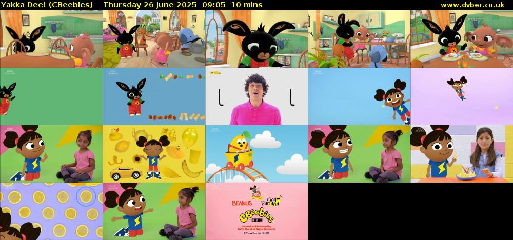 Yakka Dee! (CBeebies) Thursday 26 June 2025 09:05 - 09:15