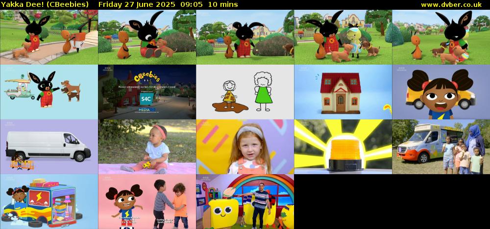 Yakka Dee! (CBeebies) Friday 27 June 2025 09:05 - 09:15