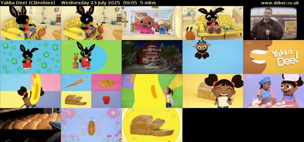 Yakka Dee! (CBeebies) Wednesday 23 July 2025 09:05 - 09:10