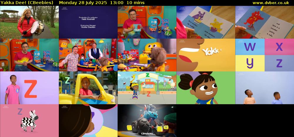 Yakka Dee! (CBeebies) Monday 28 July 2025 13:00 - 13:10