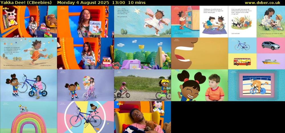 Yakka Dee! (CBeebies) Monday 4 August 2025 13:00 - 13:10