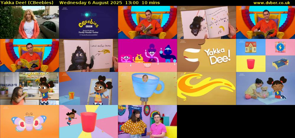 Yakka Dee! (CBeebies) Wednesday 6 August 2025 13:00 - 13:10