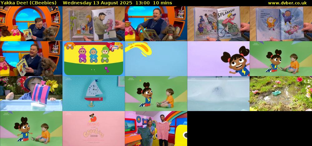 Yakka Dee! (CBeebies) Wednesday 13 August 2025 13:00 - 13:10