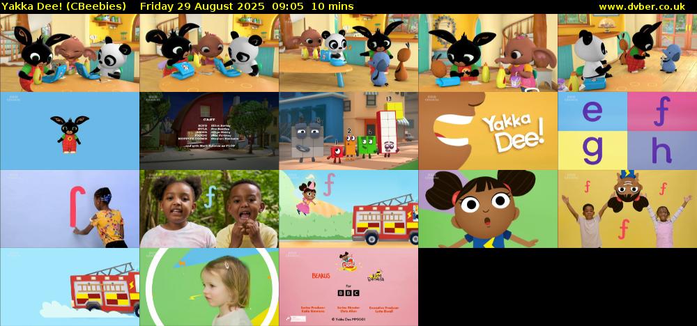 Yakka Dee! (CBeebies) Friday 29 August 2025 09:05 - 09:15