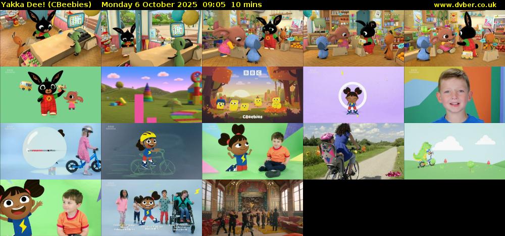 Yakka Dee! (CBeebies) Monday 6 October 2025 09:05 - 09:15