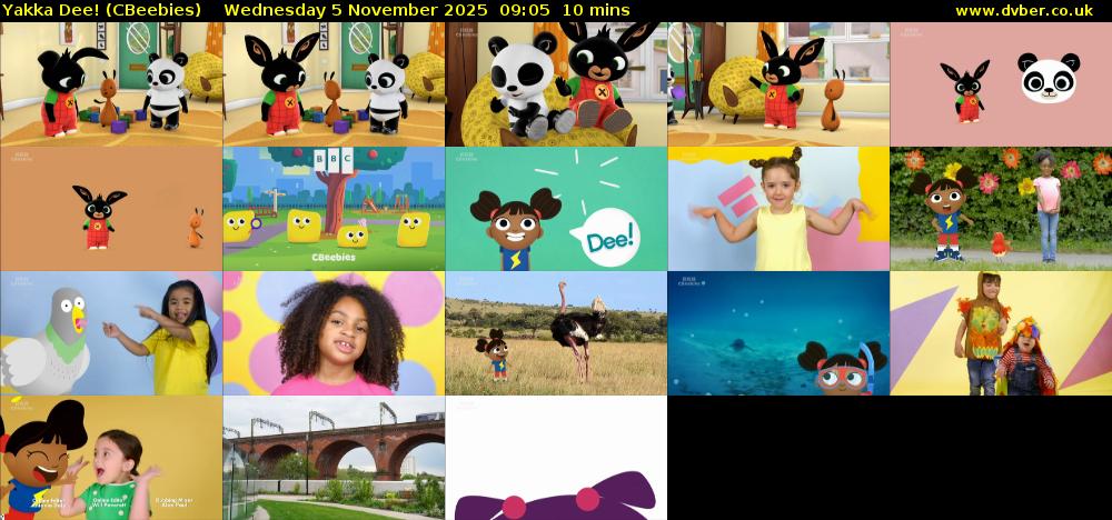 Yakka Dee! (CBeebies) Wednesday 5 November 2025 09:05 - 09:15