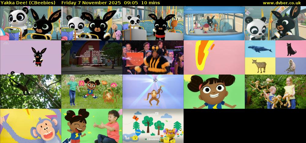 Yakka Dee! (CBeebies) Friday 7 November 2025 09:05 - 09:15