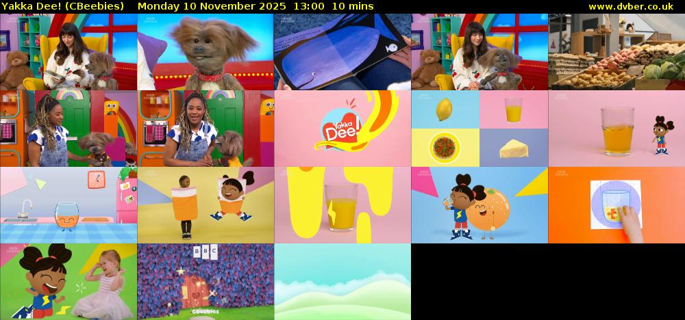 Yakka Dee! (CBeebies) Monday 10 November 2025 13:00 - 13:10