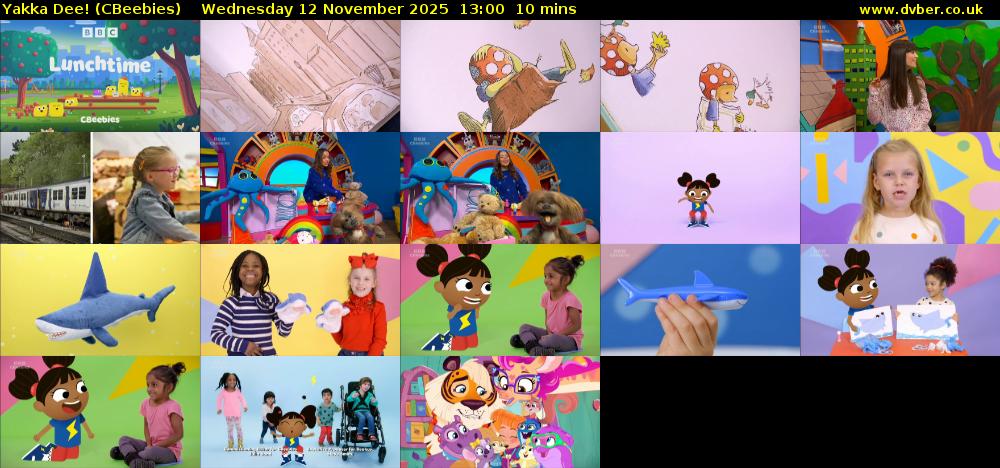 Yakka Dee! (CBeebies) Wednesday 12 November 2025 13:00 - 13:10