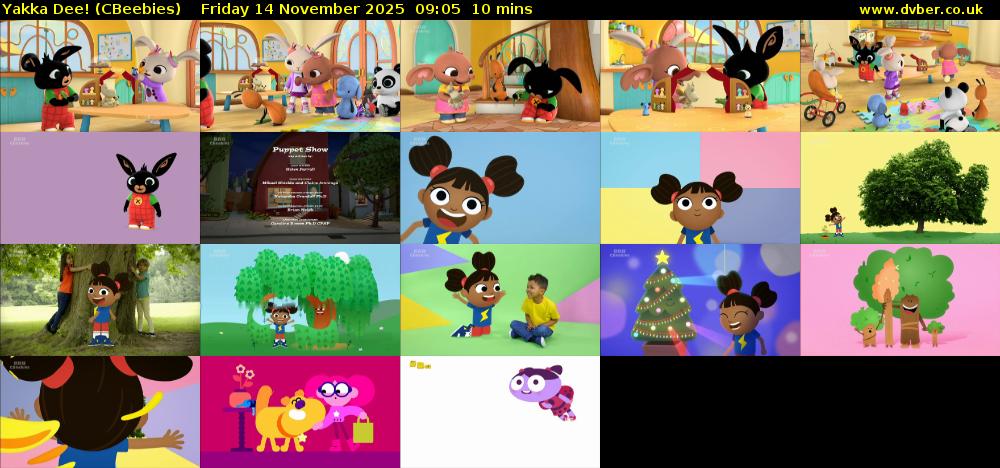 Yakka Dee! (CBeebies) Friday 14 November 2025 09:05 - 09:15