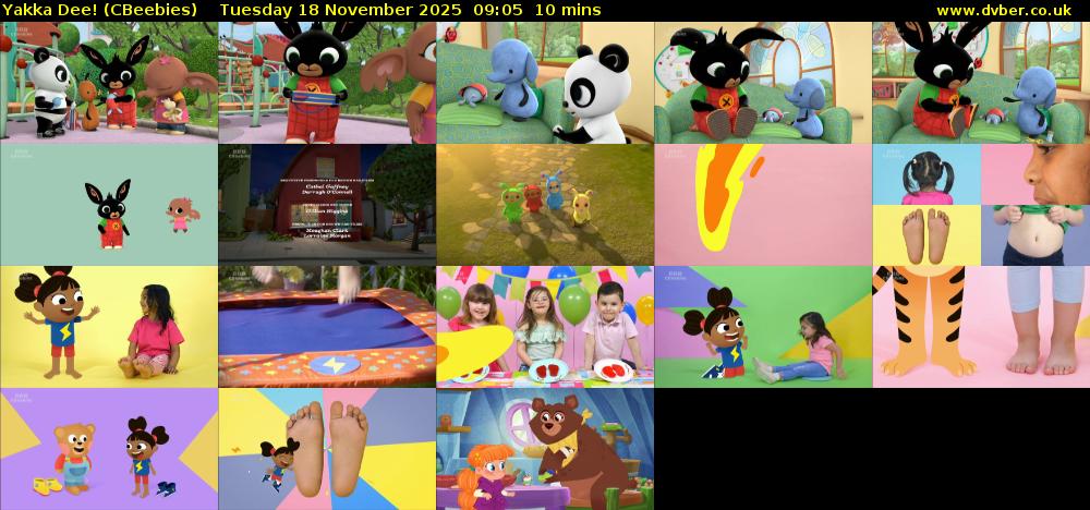 Yakka Dee! (CBeebies) Tuesday 18 November 2025 09:05 - 09:15