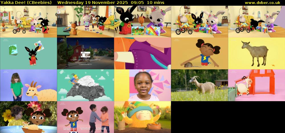 Yakka Dee! (CBeebies) Wednesday 19 November 2025 09:05 - 09:15