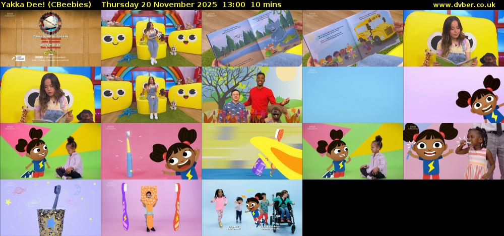 Yakka Dee! (CBeebies) Thursday 20 November 2025 13:00 - 13:10