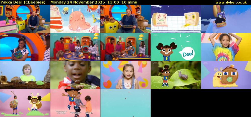Yakka Dee! (CBeebies) Monday 24 November 2025 13:00 - 13:10