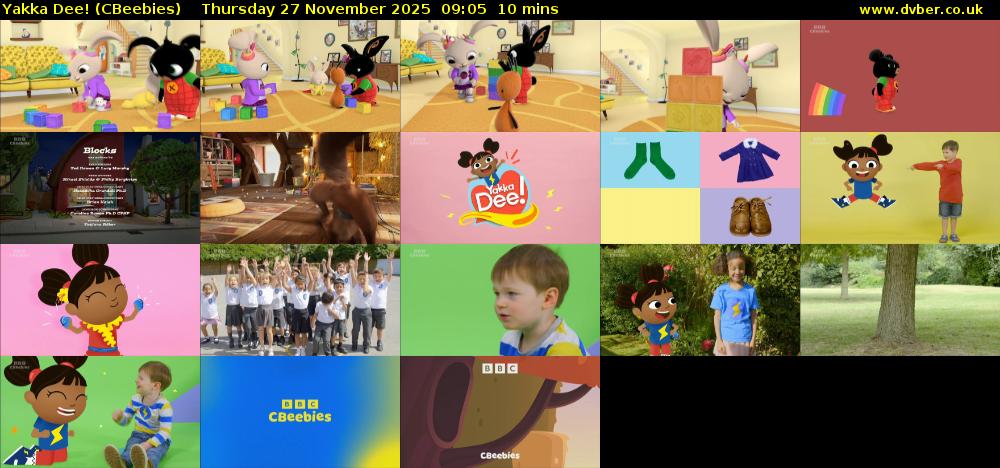 Yakka Dee! (CBeebies) Thursday 27 November 2025 09:05 - 09:15