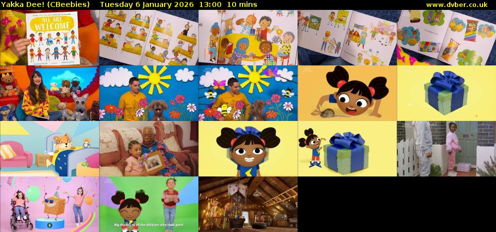 Yakka Dee! (CBeebies) Tuesday 6 January 2026 13:00 - 13:10