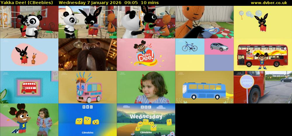 Yakka Dee! (CBeebies) Wednesday 7 January 2026 09:05 - 09:15