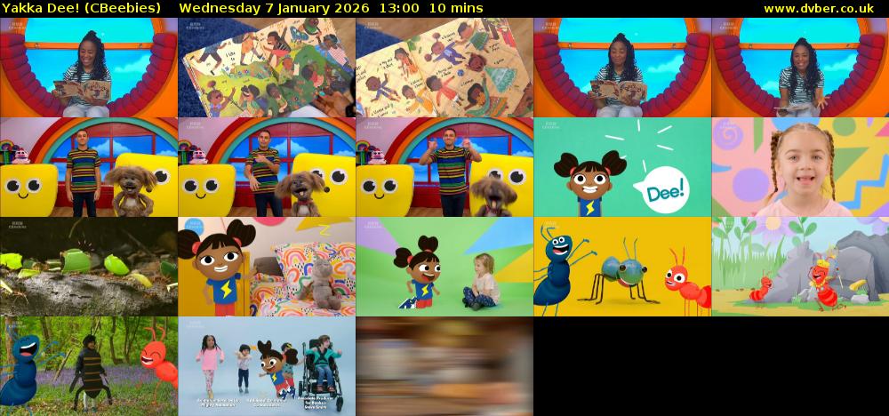 Yakka Dee! (CBeebies) Wednesday 7 January 2026 13:00 - 13:10