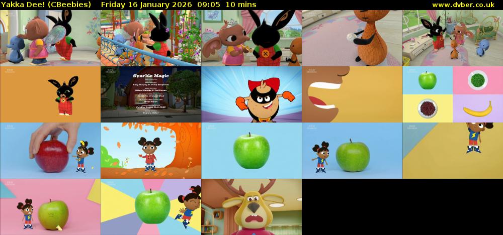 Yakka Dee! (CBeebies) Friday 16 January 2026 09:05 - 09:15