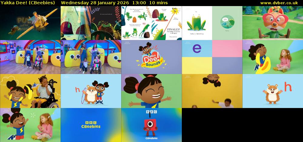 Yakka Dee! (CBeebies) Wednesday 28 January 2026 13:00 - 13:10