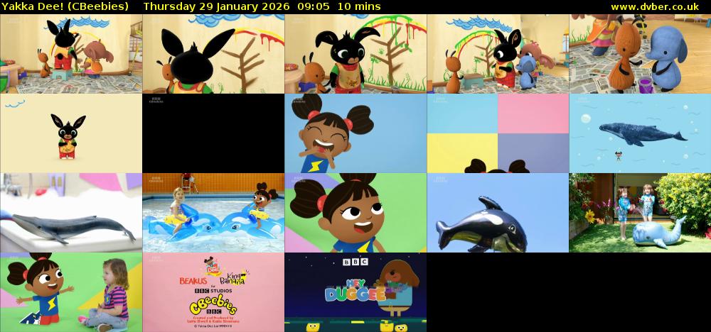 Yakka Dee! (CBeebies) Thursday 29 January 2026 09:05 - 09:15