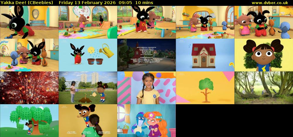 Yakka Dee! (CBeebies) Friday 13 February 2026 09:05 - 09:15