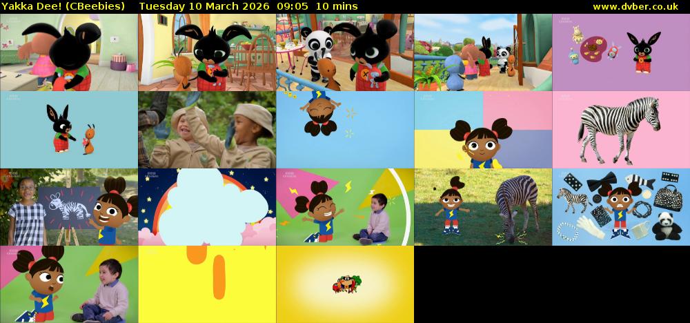 Yakka Dee! (CBeebies) Tuesday 10 March 2026 09:05 - 09:15