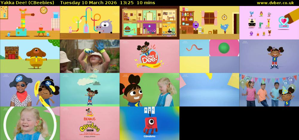 Yakka Dee! (CBeebies) Tuesday 10 March 2026 13:25 - 13:35