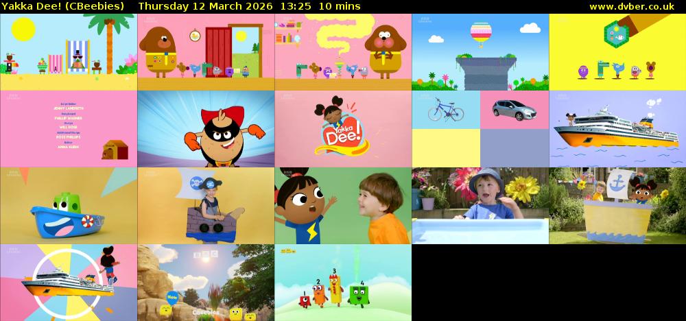 Yakka Dee! (CBeebies) Thursday 12 March 2026 13:25 - 13:35