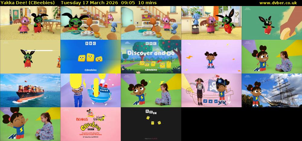 Yakka Dee! (CBeebies) Tuesday 17 March 2026 09:05 - 09:15