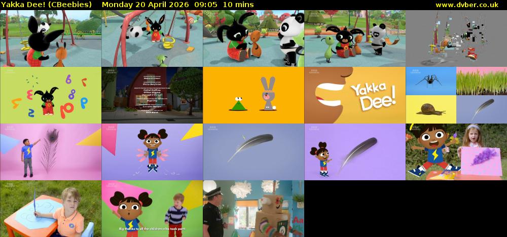 Yakka Dee! (CBeebies) Monday 20 April 2026 09:05 - 09:15